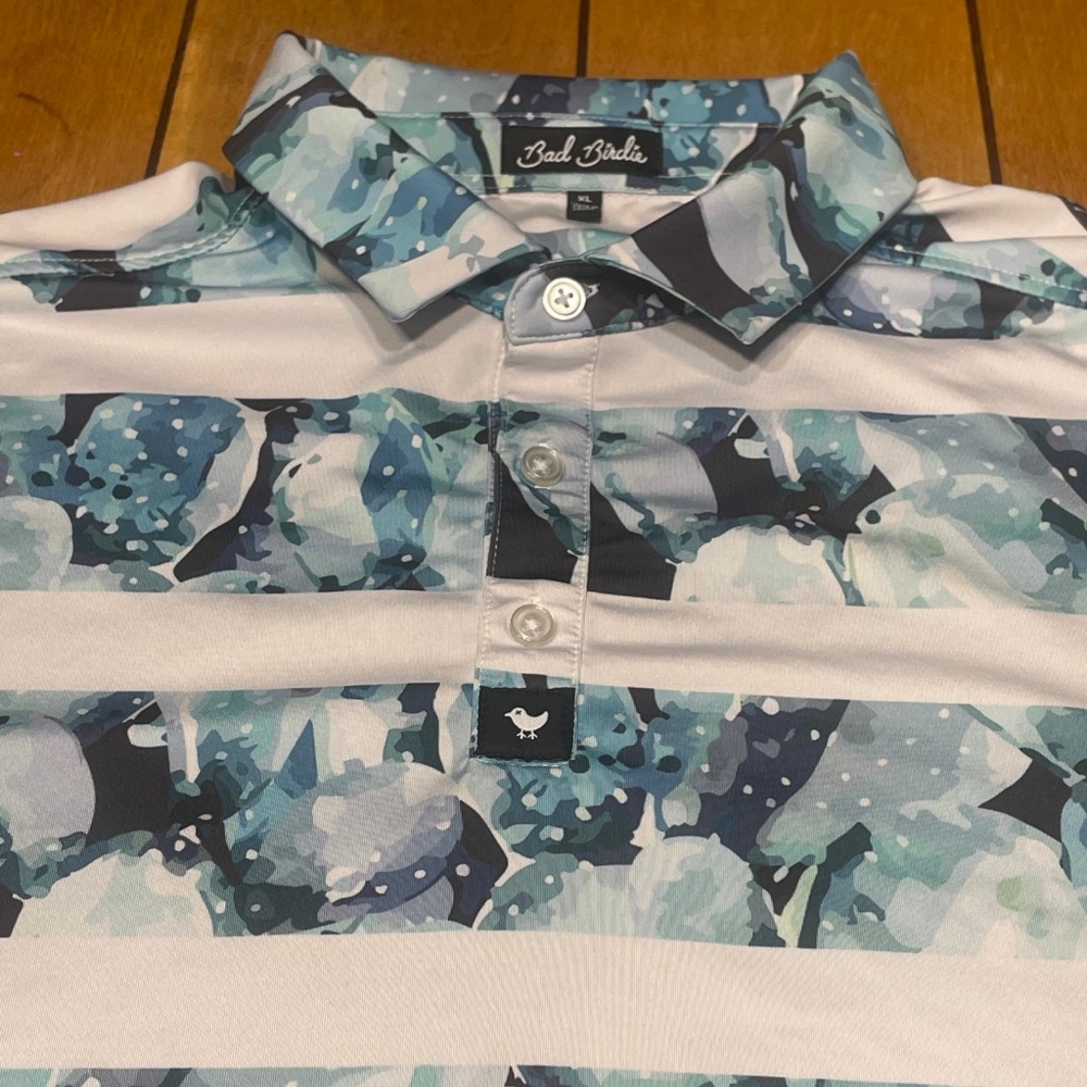 Bad Birdie Polo Abstract Watercolor Size XL Performance Golf